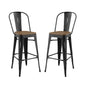 Promenade Bar Stool Set of 2, Wood, Metal Steel, Black, 18711