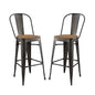 Promenade Bar Stool Set of 2, Wood, Metal Steel, Brown, 18712