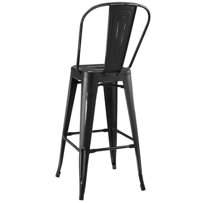 Promenade Bar Side Stool Metal Set of 4, Metal, Steel, Black, 18719