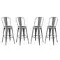 Promenade Bar Side Stool Metal Set of 4, Metal, Steel, Gunmetal Silver, 18720