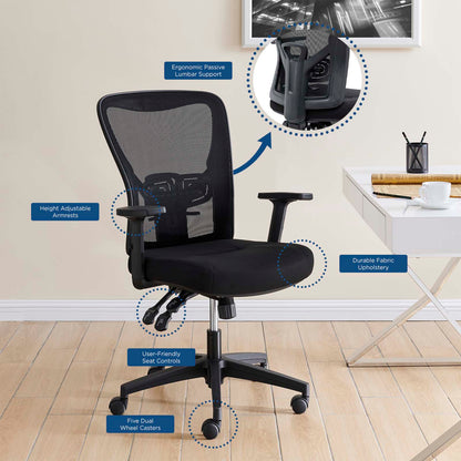 Define Mesh Office Chair, Fabric, Black, 18725