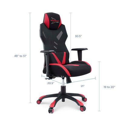 Speedster Mesh Gaming Computer Chair, Black Red, 18726