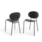 Palette Dining Side Chair Set of 2, Plastic, Metal Steel, Black, 18727