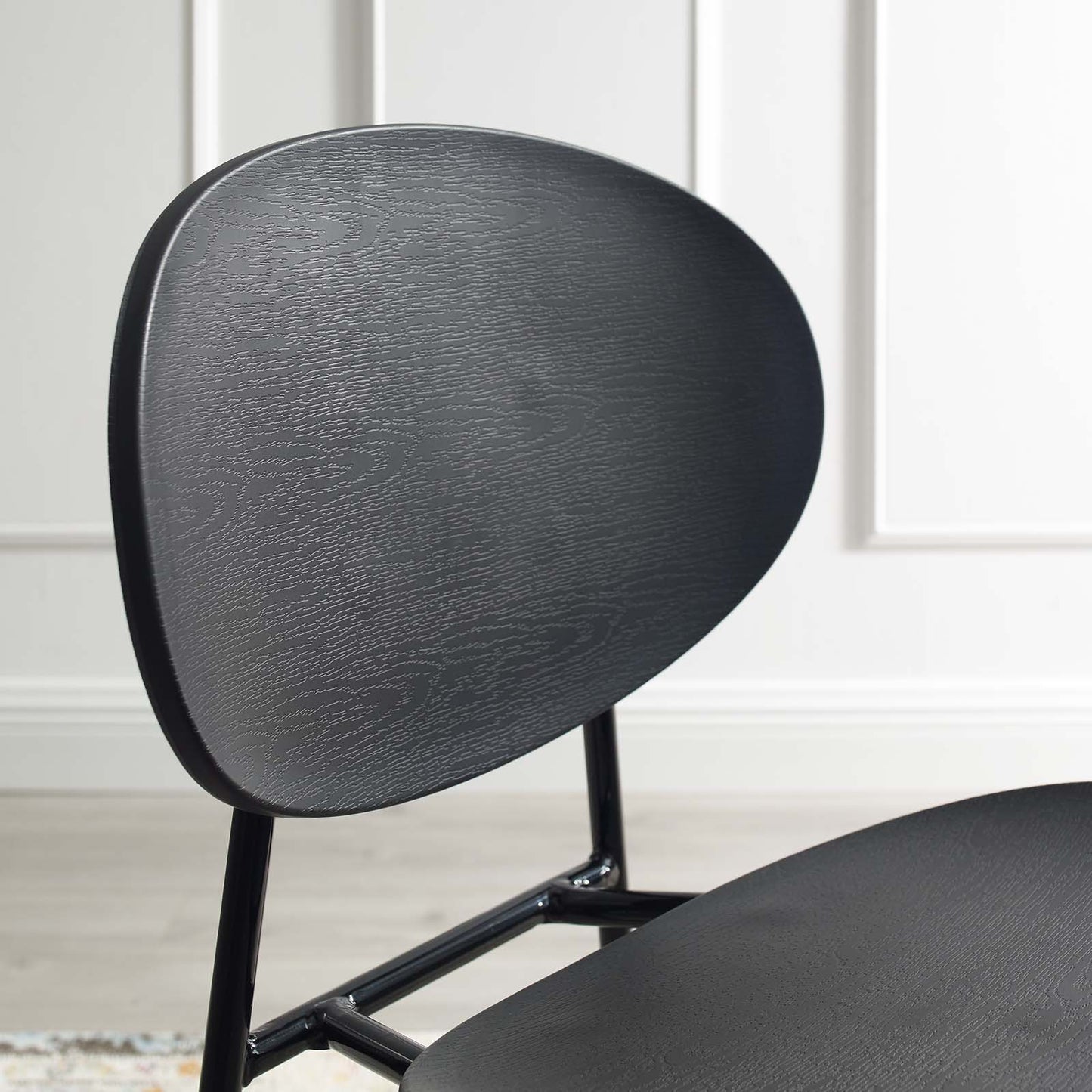 Palette Dining Side Chair Set of 2, Plastic, Metal Steel, Black, 18727
