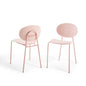 Palette Dining Side Chair Set of 2, Plastic, Metal Steel, Pink, 18730
