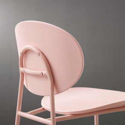 Palette Dining Side Chair Set of 2, Plastic, Metal Steel, Pink, 18730