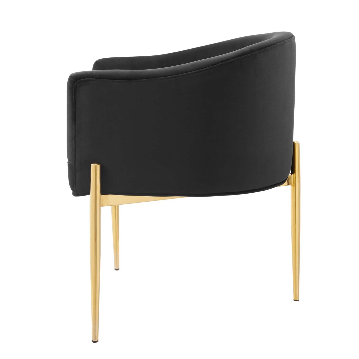 Savour Tufted Performance Velvet Accent Chair, Velvet, Metal Steel, Black, 18731