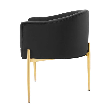 Savour Tufted Performance Velvet Accent Chair, Velvet, Metal Steel, Black, 18731
