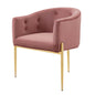 Savour Tufted Performance Velvet Accent Chair, Velvet, Metal Steel, Pink, 18732