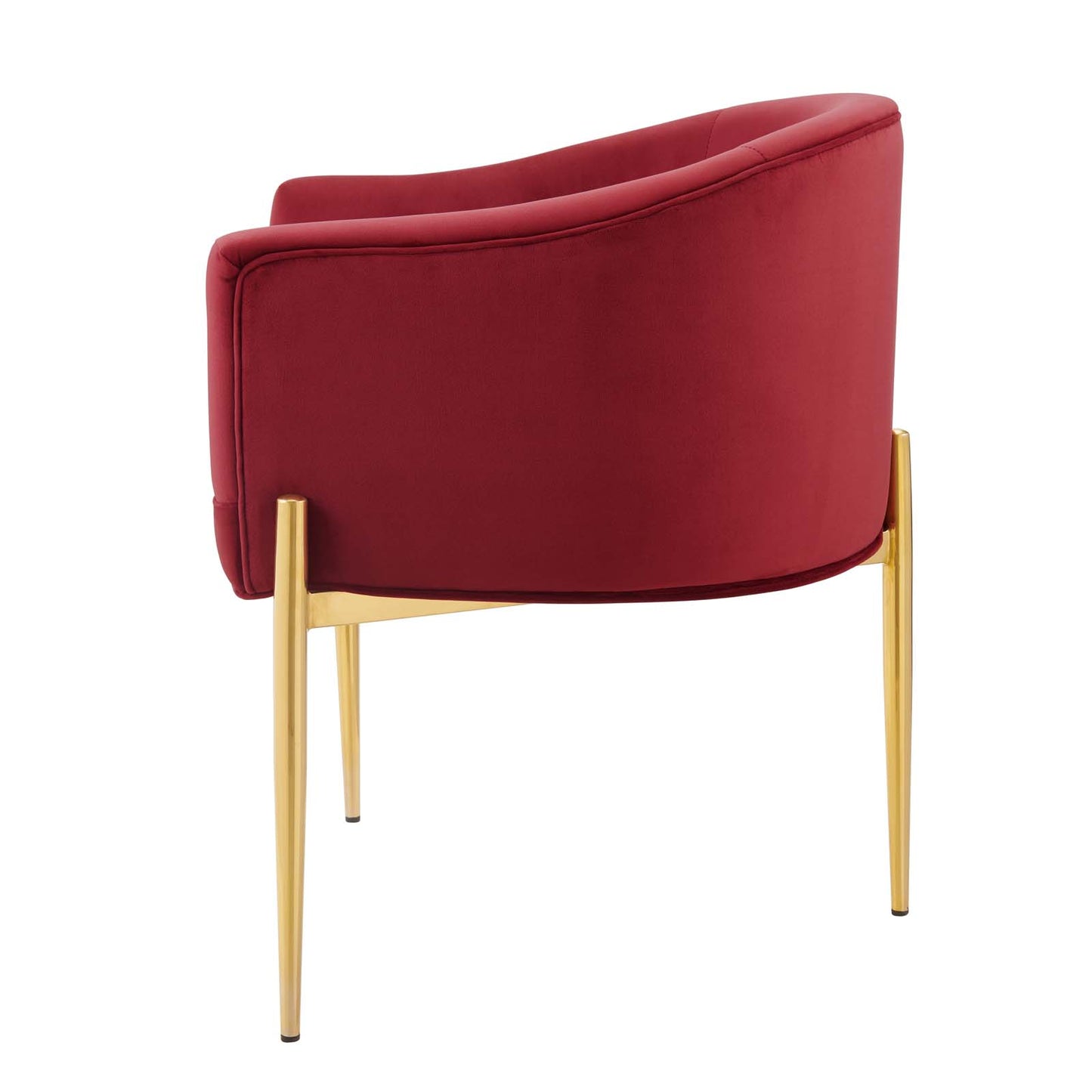 Savour Tufted Performance Velvet Accent Chair, Velvet, Metal Steel, Red, 18736