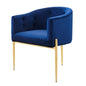 Savour Tufted Performance Velvet Accent Chair, Velvet, Metal Steel, Blue Navy, 18737