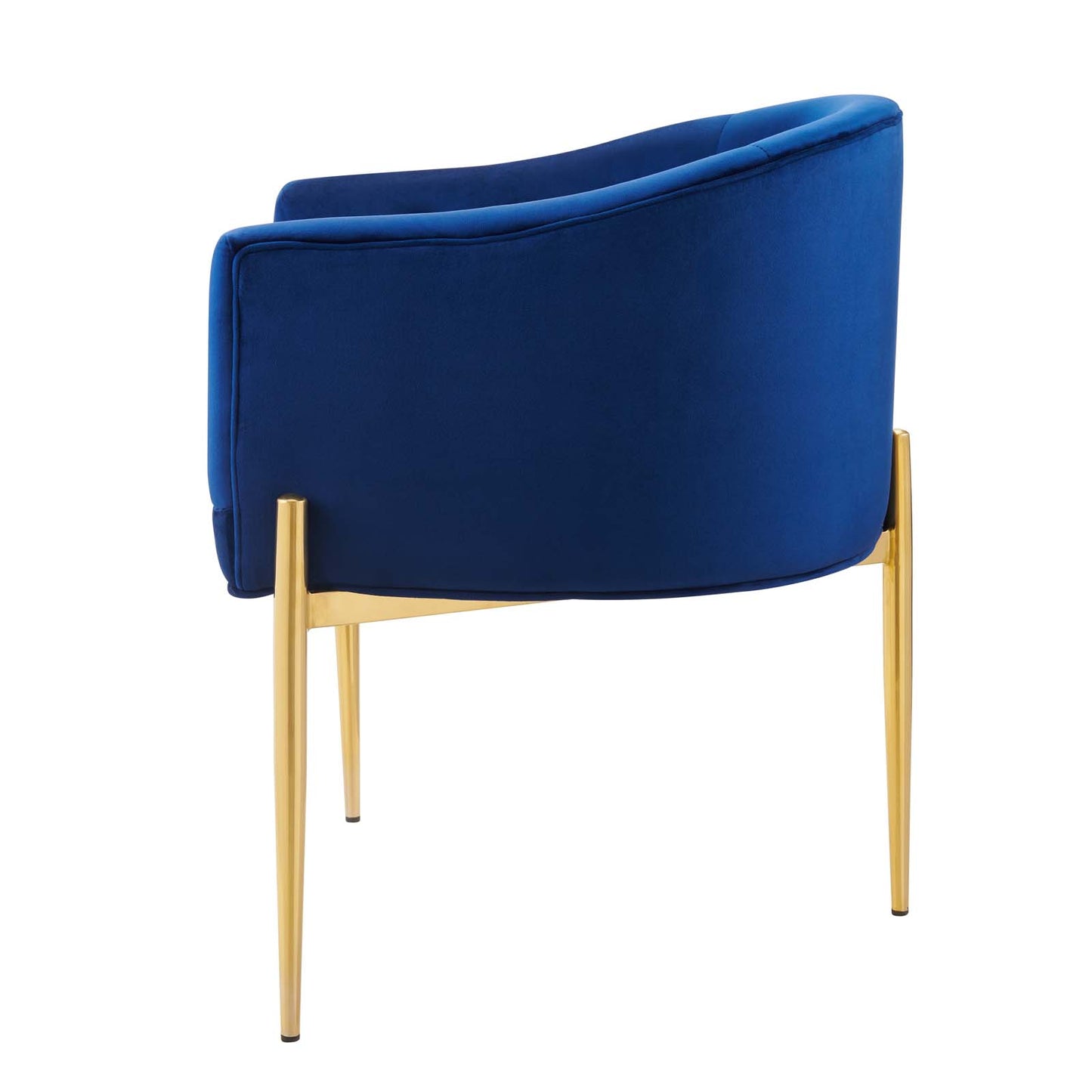 Savour Tufted Performance Velvet Accent Chair, Velvet, Metal Steel, Blue Navy, 18737