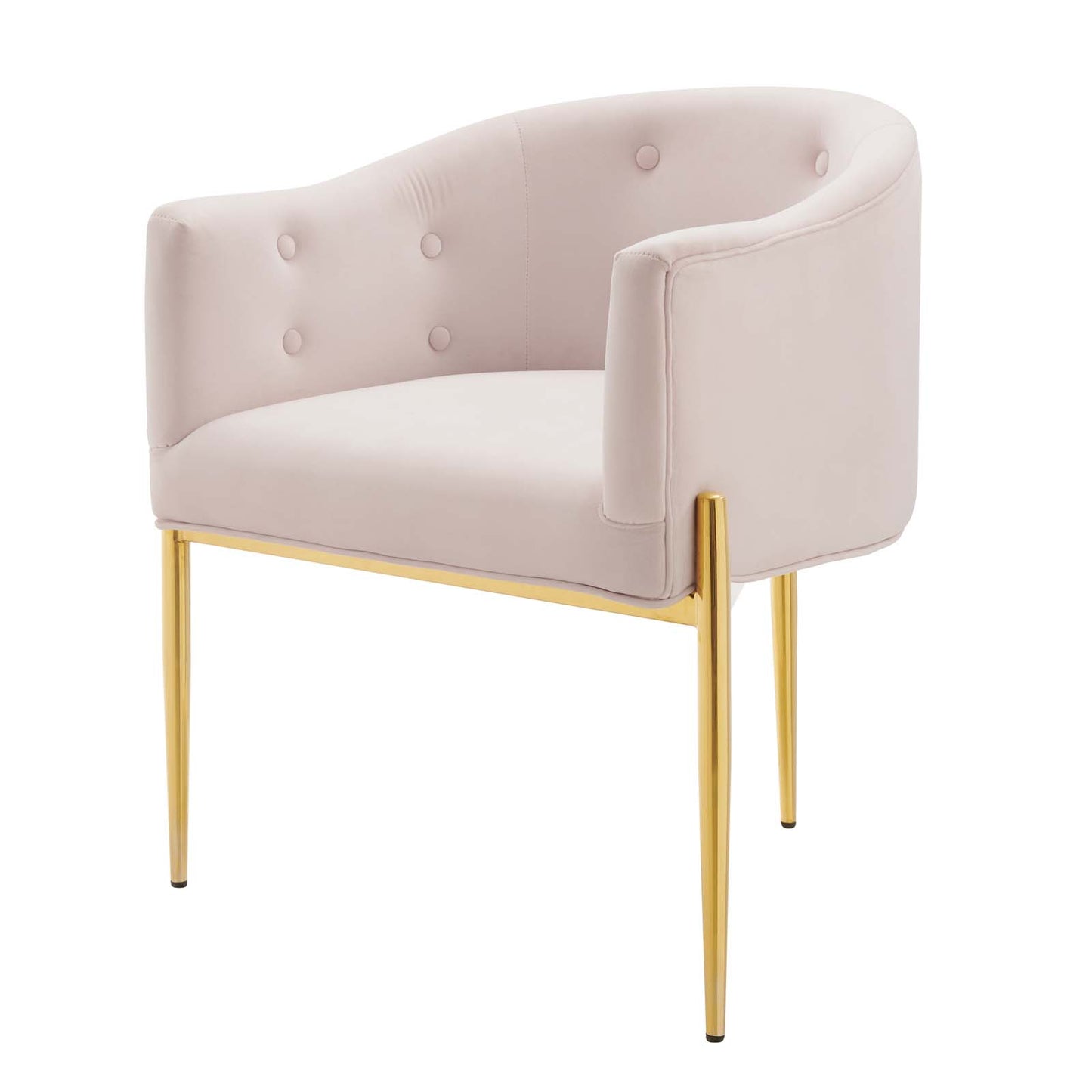 Savour Tufted Performance Velvet Accent Chair, Velvet, Metal Steel, Pink, 18738