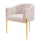 Savour Tufted Performance Velvet Accent Chair, Velvet, Metal Steel, Pink, 18738