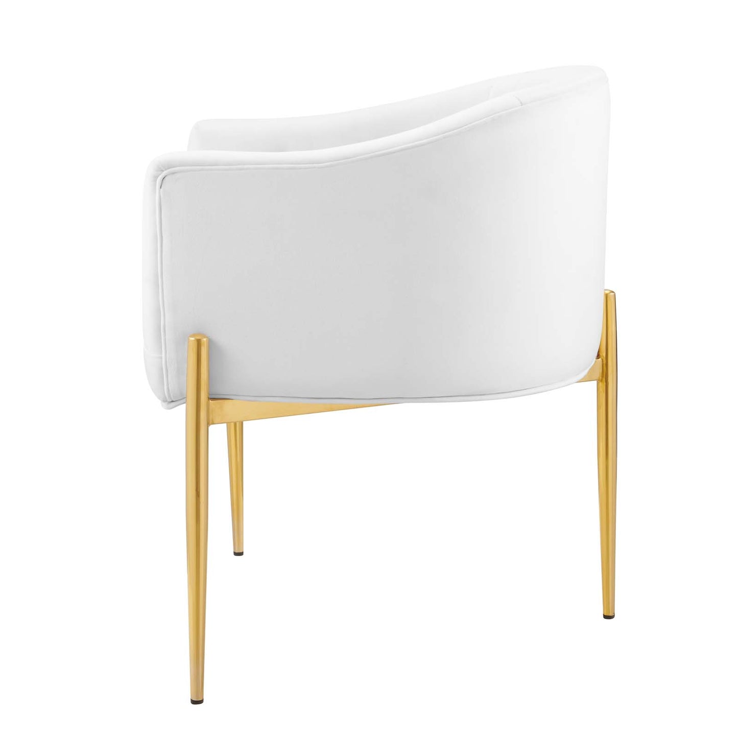 Savour Tufted Performance Velvet Accent Chair, Velvet, Metal Steel, White, 18739