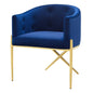 Savour Tufted Performance Velvet Accent Dining Armchair, Velvet, Metal Steel, Blue Navy, 18742