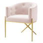 Savour Tufted Performance Velvet Accent Dining Armchair, Velvet, Metal Steel, Pink, 18743