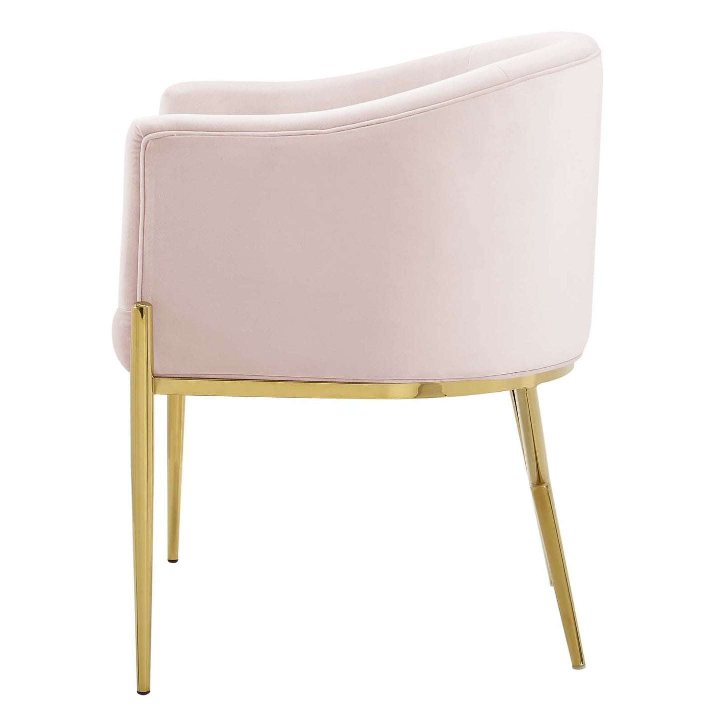 Savour Tufted Performance Velvet Accent Dining Armchair, Velvet, Metal Steel, Pink, 18743