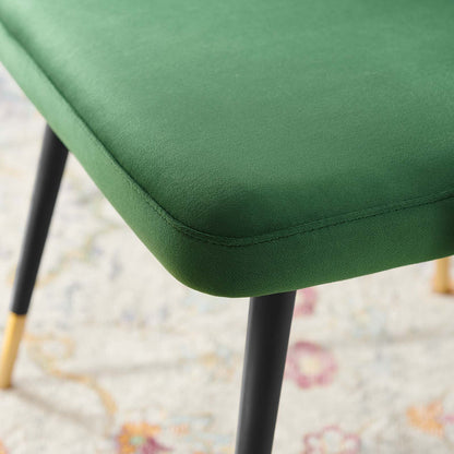 Adorn Tufted Performance Velvet Dining Side Chair, Velvet, Green, 18747