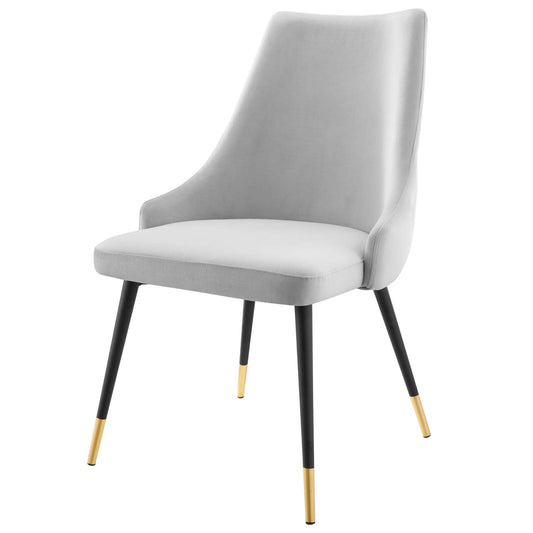 Adorn Tufted Performance Velvet Dining Side Chair, Velvet, Light Grey Gray, 18750
