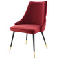 Adorn Tufted Performance Velvet Dining Side Chair, Velvet, Red, 18751