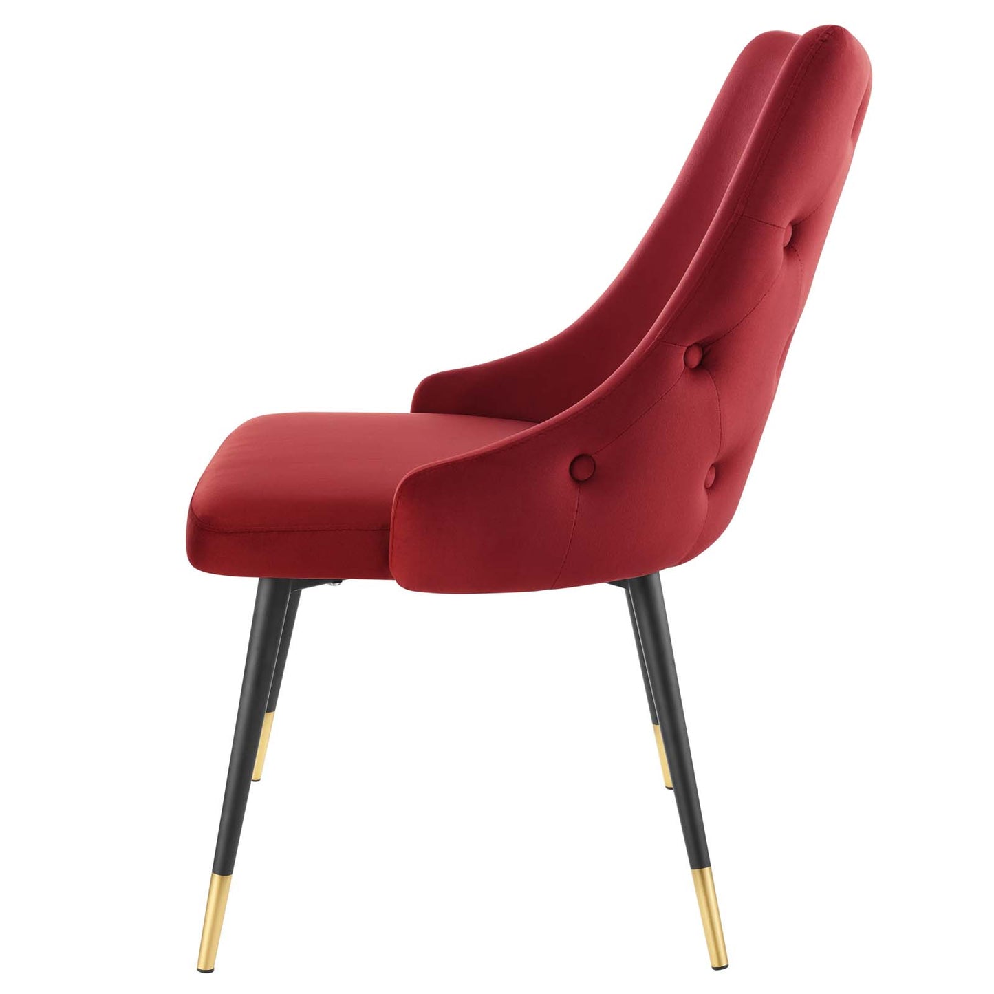 Adorn Tufted Performance Velvet Dining Side Chair, Velvet, Red, 18751