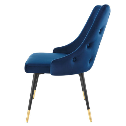 Adorn Tufted Performance Velvet Dining Side Chair, Velvet, Blue Navy, 18753