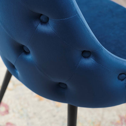 Adorn Tufted Performance Velvet Dining Side Chair, Velvet, Blue Navy, 18753