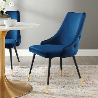 Adorn Tufted Performance Velvet Dining Side Chair, Velvet, Blue Navy, 18753