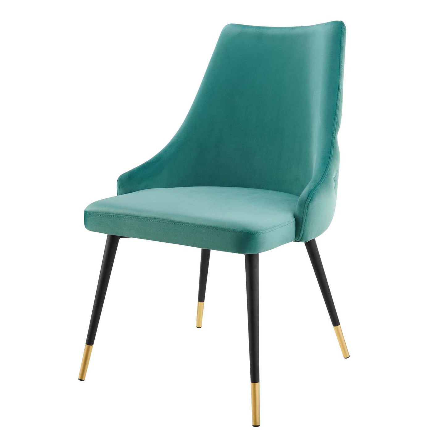 Adorn Tufted Performance Velvet Dining Side Chair, Velvet, Teal Blue, 18755