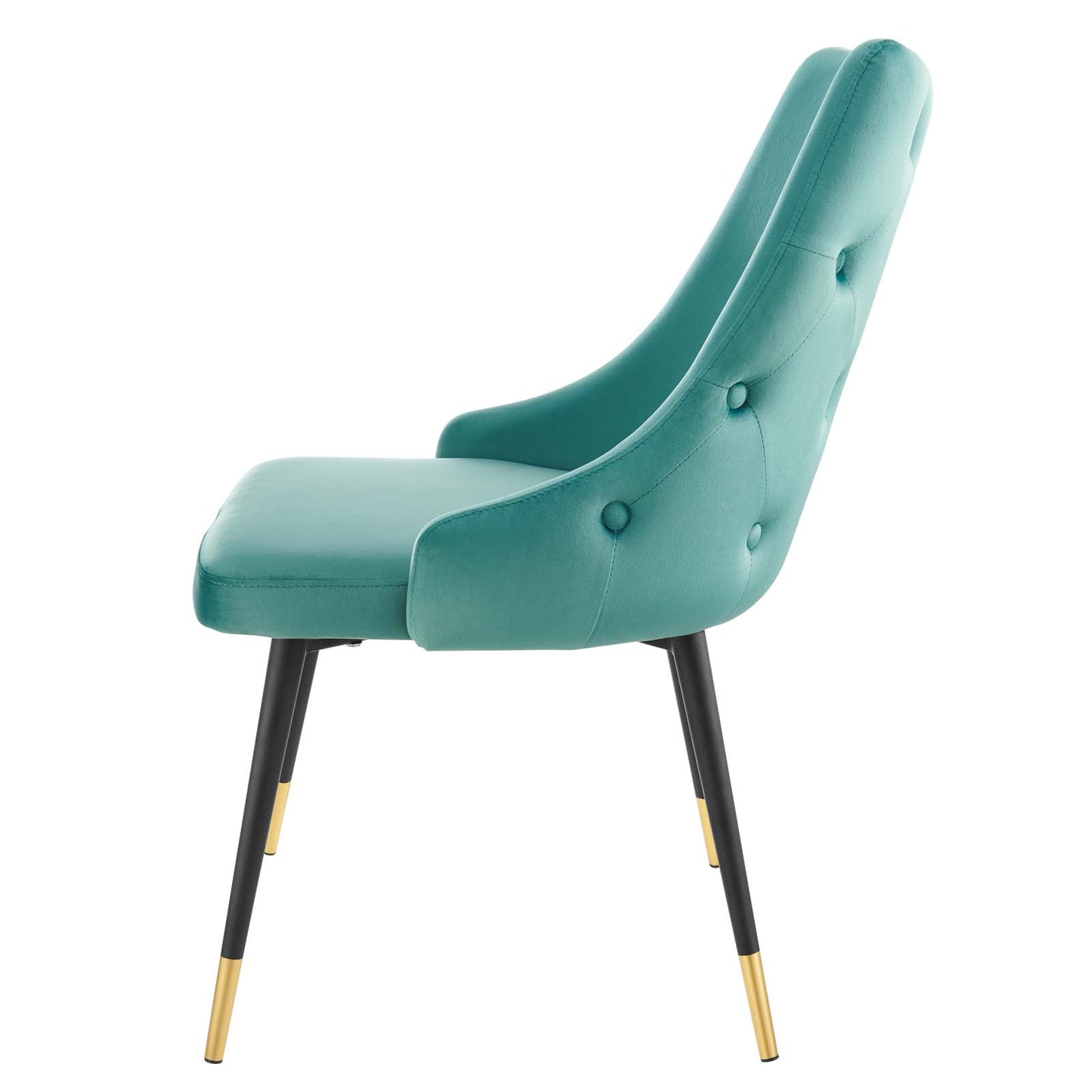 Adorn Tufted Performance Velvet Dining Side Chair, Velvet, Teal Blue, 18755