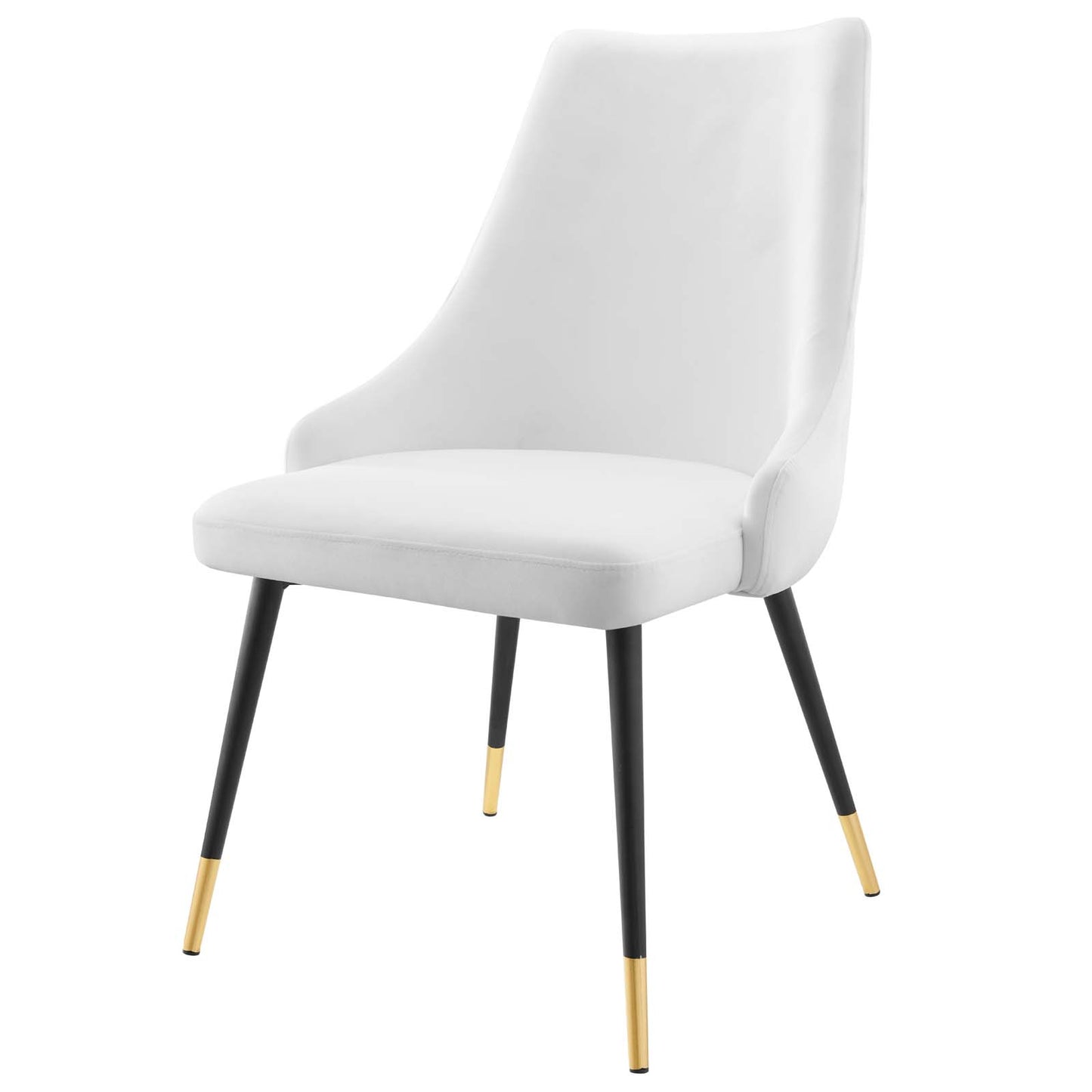 Adorn Tufted Performance Velvet Dining Side Chair, Velvet, White, 18756