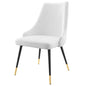 Adorn Tufted Performance Velvet Dining Side Chair, Velvet, White, 18756