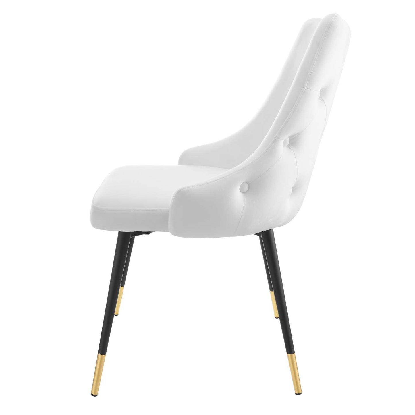 Adorn Tufted Performance Velvet Dining Side Chair, Velvet, White, 18756