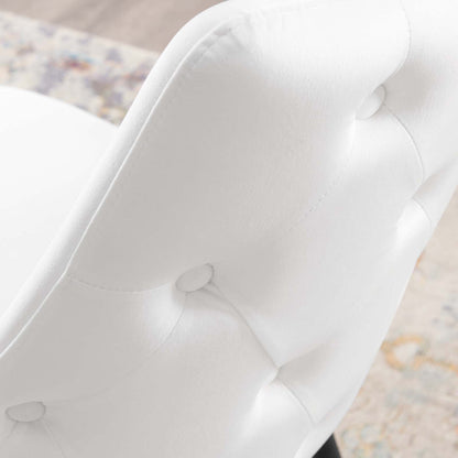 Adorn Tufted Performance Velvet Dining Side Chair, Velvet, White, 18756