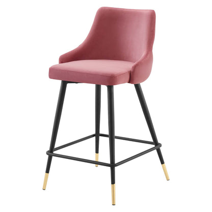 Adorn Performance Velvet Counter Stool, Velvet, Pink, 18757