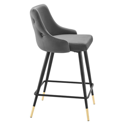 Adorn Performance Velvet Counter Bar Stool, Velvet, Grey Gray, 23119