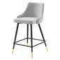 Adorn Performance Velvet Counter Stool, Velvet, Light Grey Gray, 18758