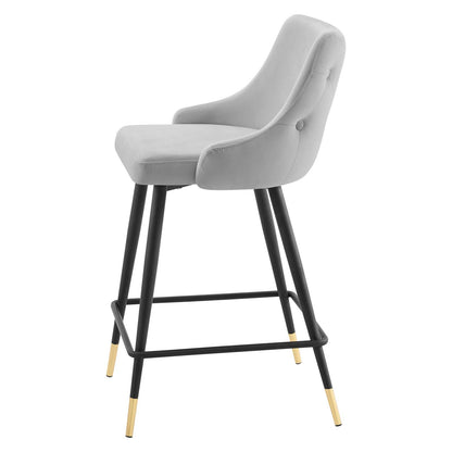 Adorn Performance Velvet Counter Stool, Velvet, Light Grey Gray, 18758