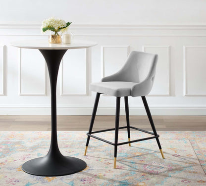 Adorn Performance Velvet Counter Stool, Velvet, Light Grey Gray, 18758