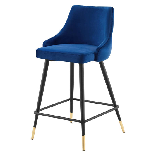 Adorn Performance Velvet Counter Stool, Velvet, Blue Navy, 18759
