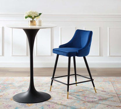 Adorn Performance Velvet Counter Stool, Velvet, Blue Navy, 18759