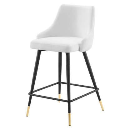 Adorn Performance Velvet Counter Stool, Velvet, White, 18761
