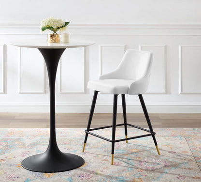 Adorn Performance Velvet Counter Stool, Velvet, White, 18761