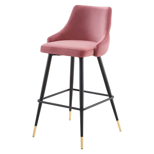 Adorn Performance Velvet Bar Stool, Velvet, Pink, 18762