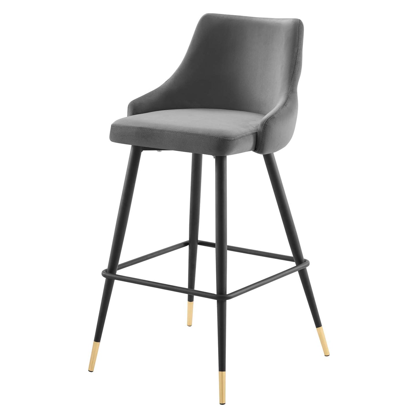 Adorn Performance Velvet Bar Stool, Velvet, Grey Gray, 23120