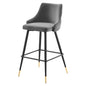 Adorn Performance Velvet Bar Stool, Velvet, Grey Gray, 23120
