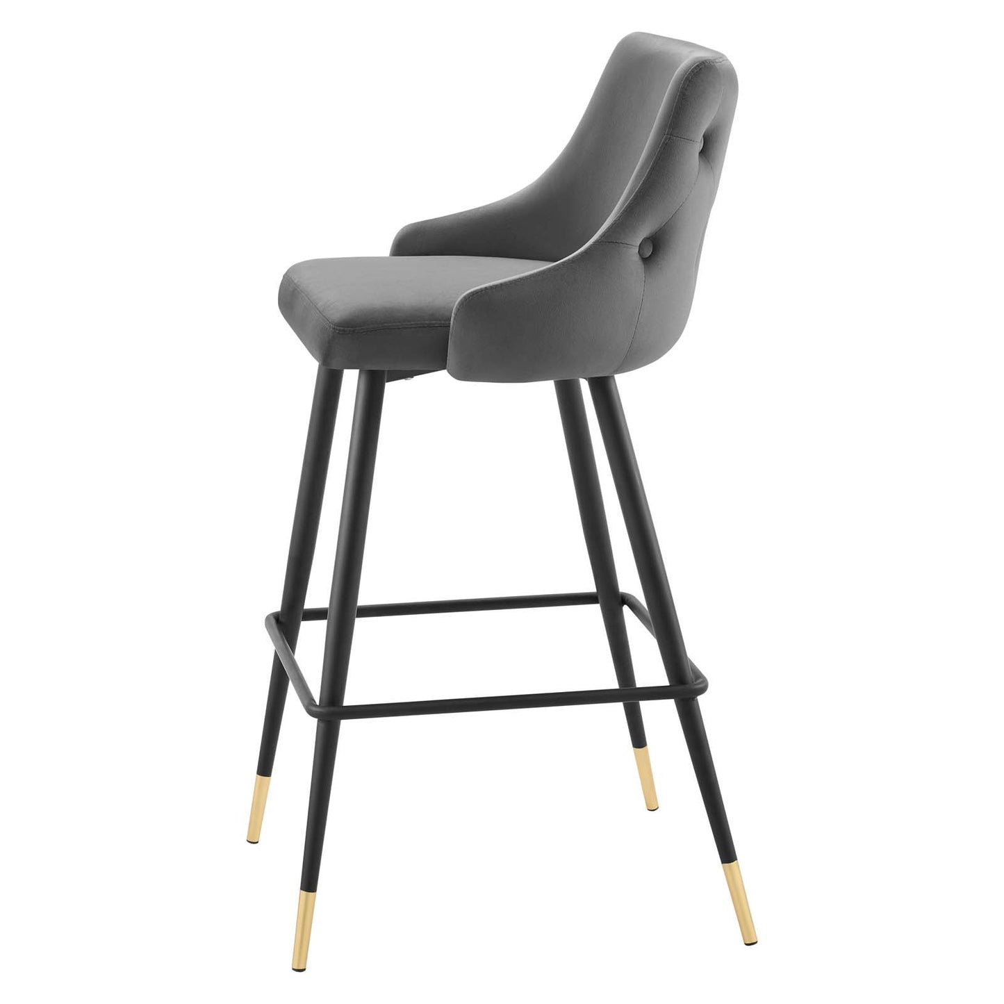 Adorn Performance Velvet Bar Stool, Velvet, Grey Gray, 23120