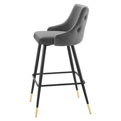 Adorn Performance Velvet Bar Stool, Velvet, Grey Gray, 23120
