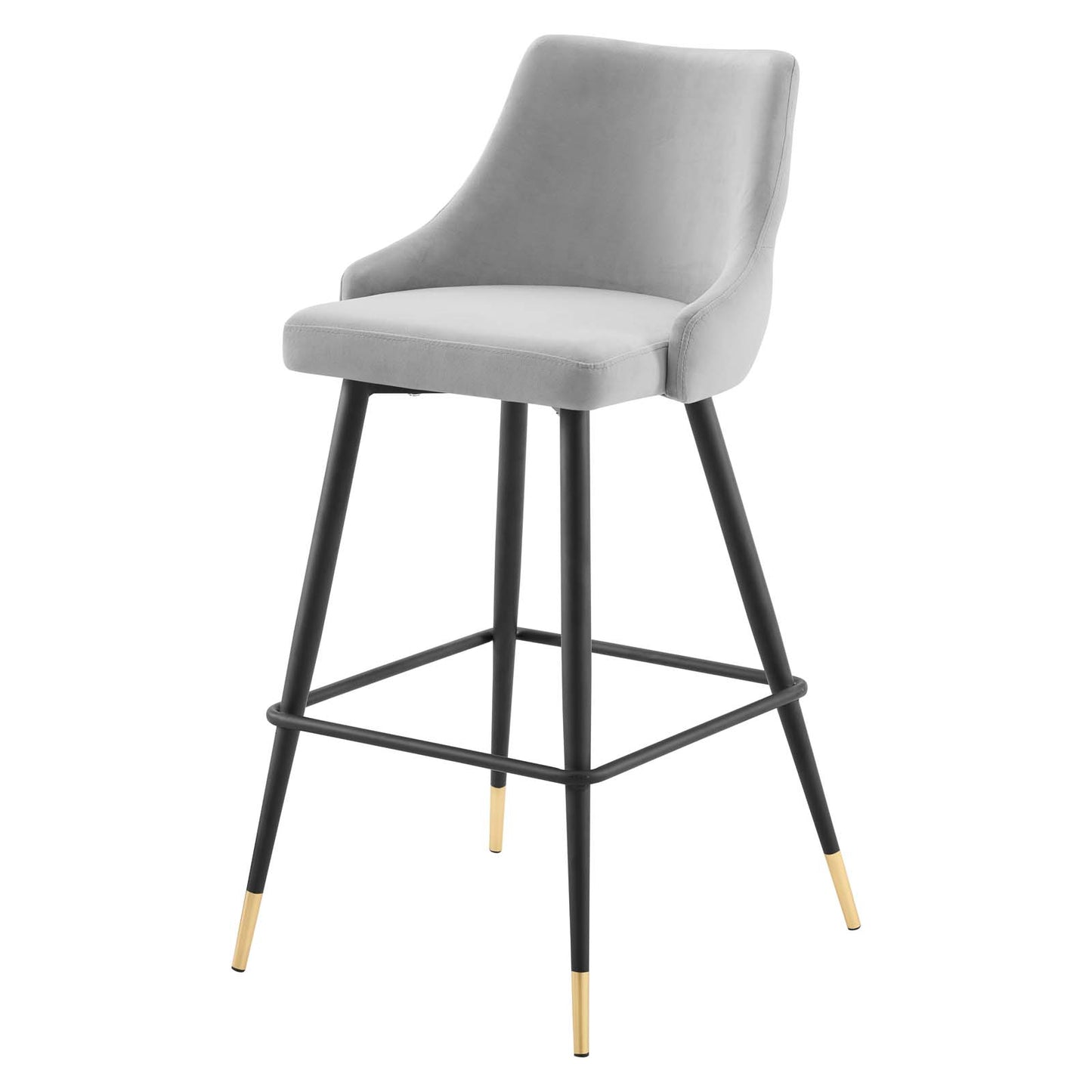 Adorn Performance Velvet Bar Stool, Velvet, Light Grey Gray, 18763
